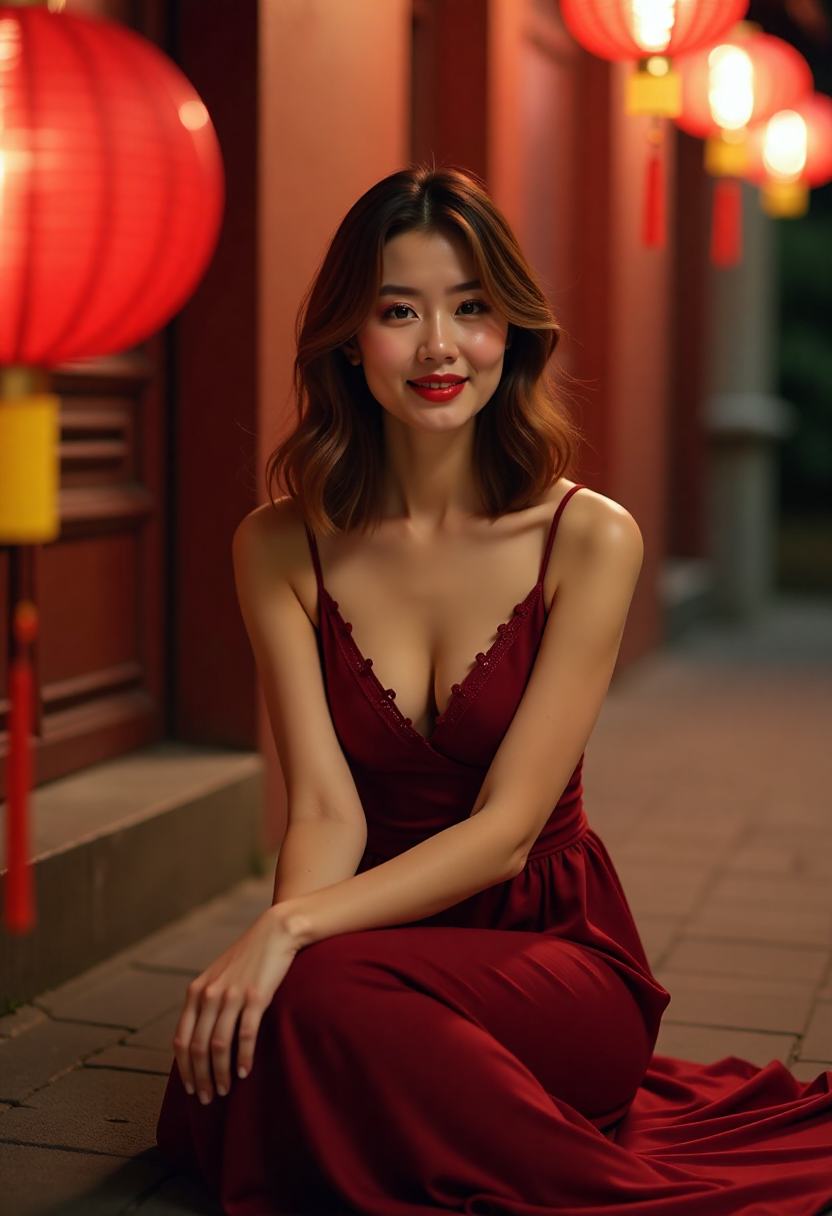 夜间公寓走廊中的悬疑电影画面